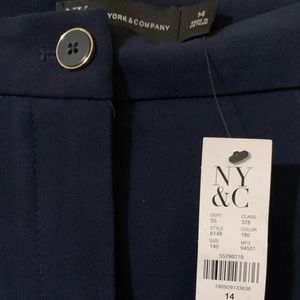 Navy size 14 New York and Company, high waisted, ankle pants